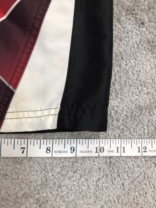 OP Swimwear Mens X Large Red Black Board Shorts Swim Trunks Check Lightweight