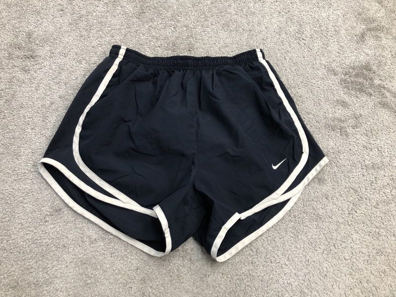 Nike Shorts Womens W23 Blue Activewear Athletic Running Jogging Embroidered Logo