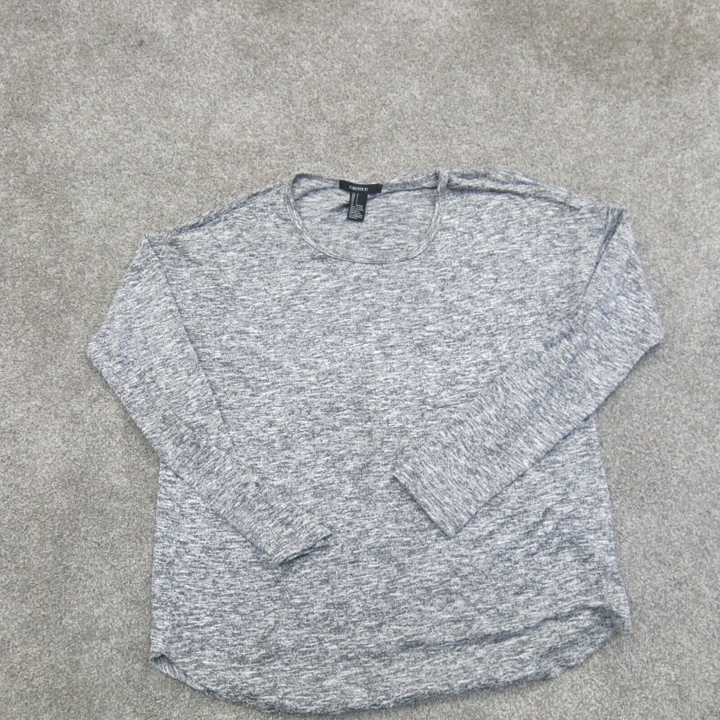 Forever 21 Womens Sweatshirt Round Neck Long Sleeves Heather Gray Size Small