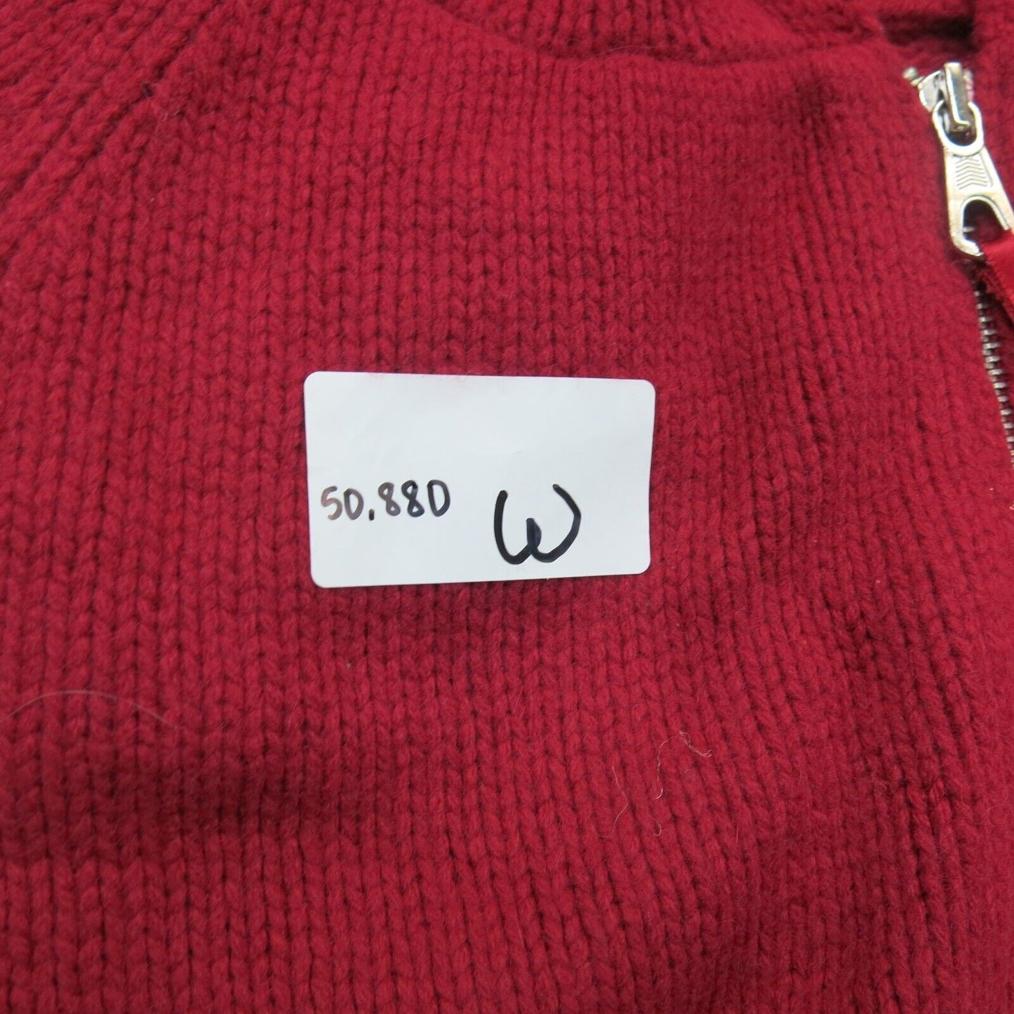 Express Womens Full Zip Up Hooded Sweater Long Sleeves Knitted Red Size Large