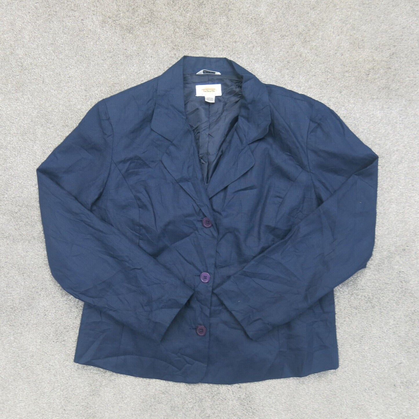 Talbots Mens Blazer Coat Single Breasted Long Sleeves Pockets Blue Size 14