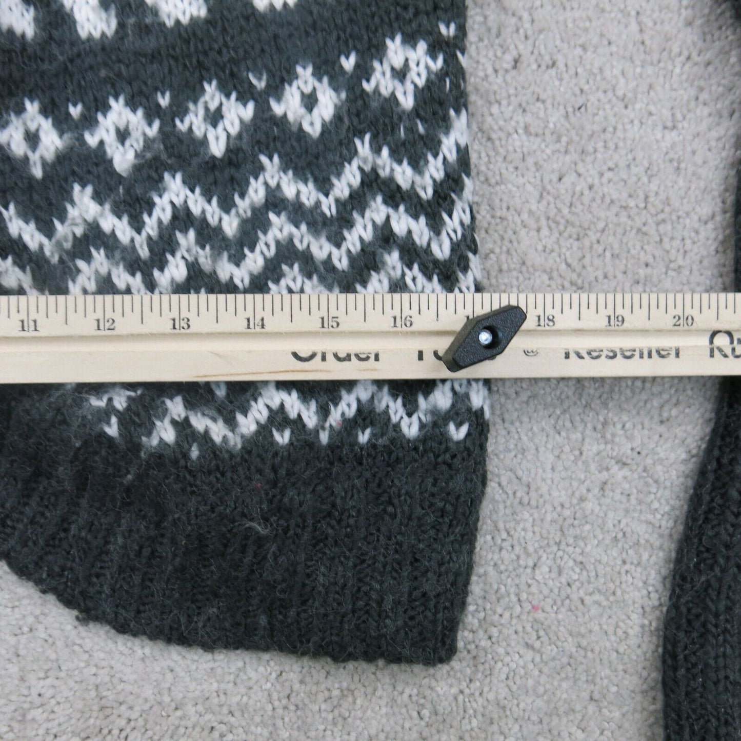 Aeropostale Womens Cardigan Sweater Hooded Long Sleeve Black White Size X Large