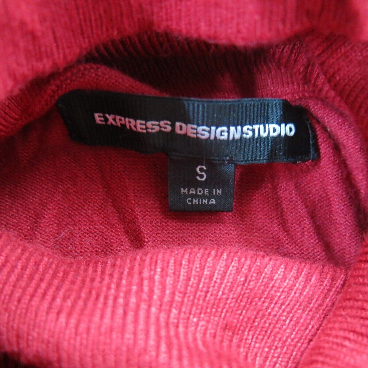 Express Women Pullover Sweater Knitted Long Sleeve Turtle Neck Red Size Small