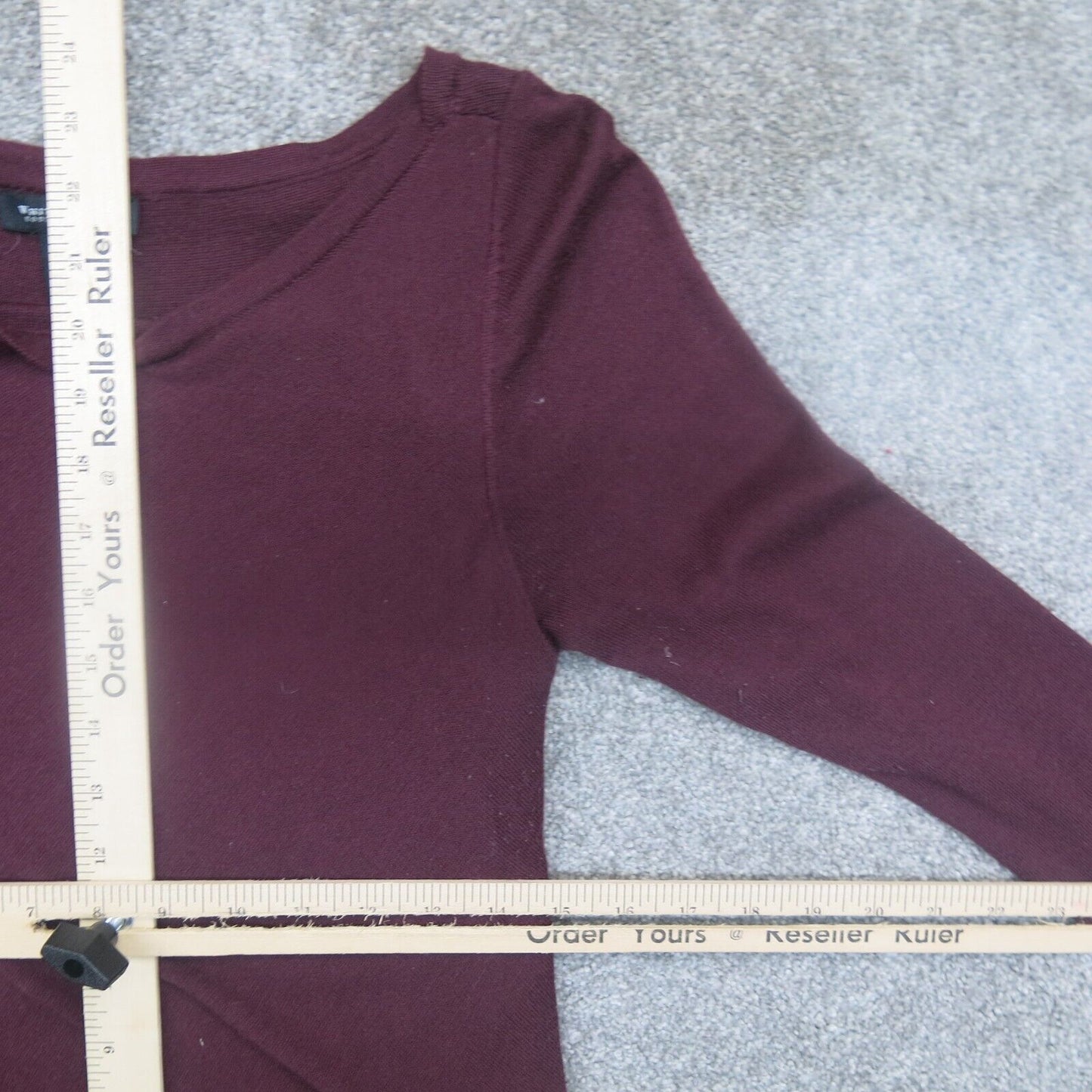 White House Black Market Womens High Low Sweater Long Sleeves Maroon Size Medium