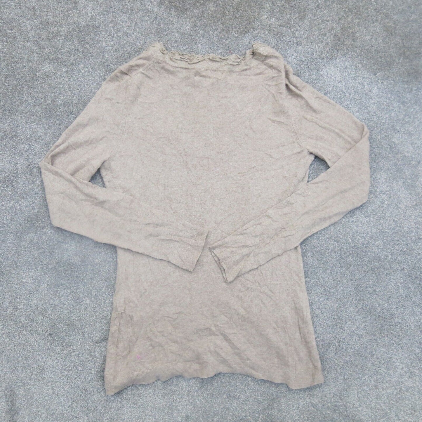 Banana Republic Womens Pullover Knitted Long Sleeves V Neck Beige Size Medium