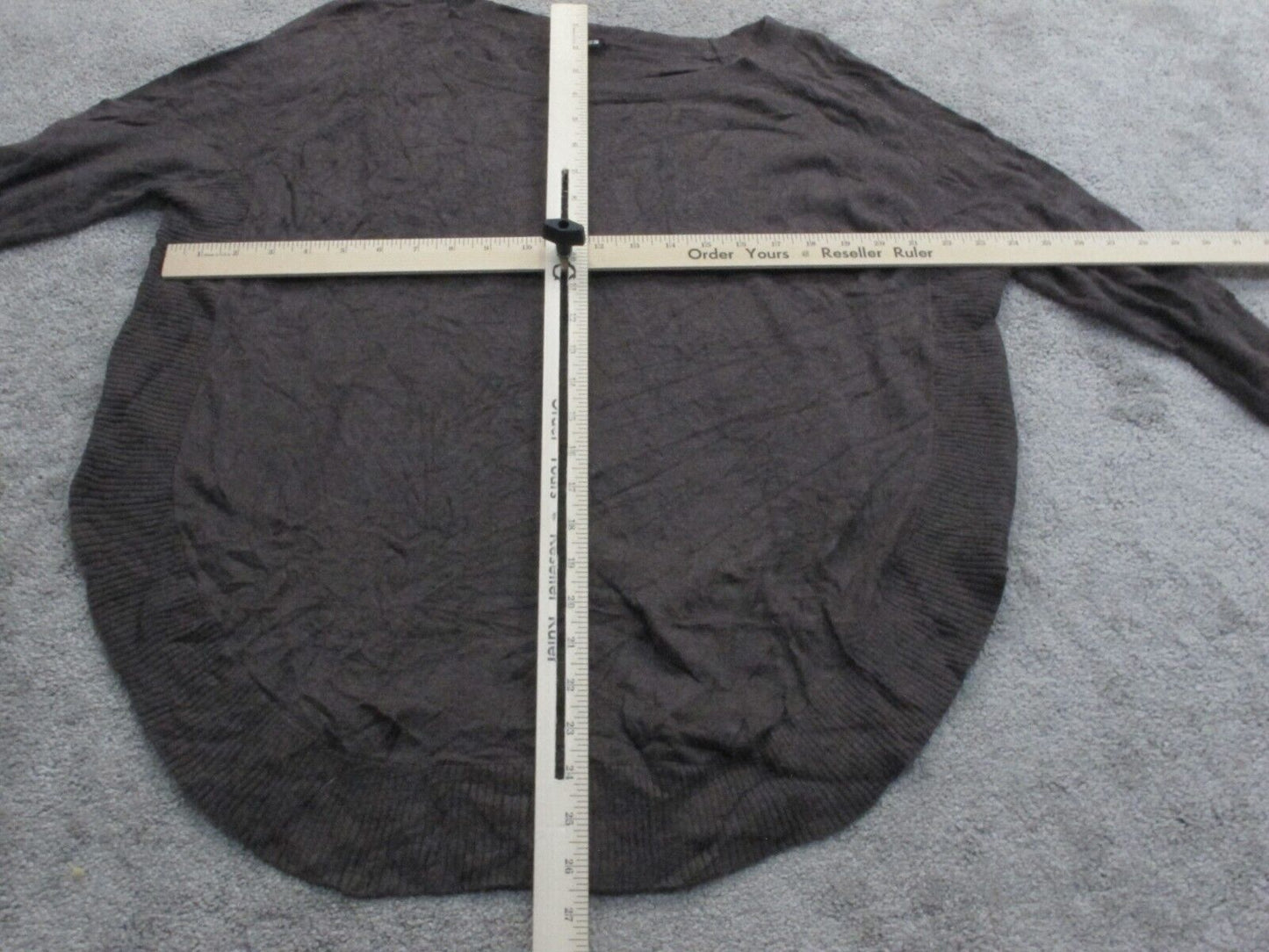 Express Women Pullover Knitted Sweater Long Sleeves Round Him Gray Brown SZ S/P