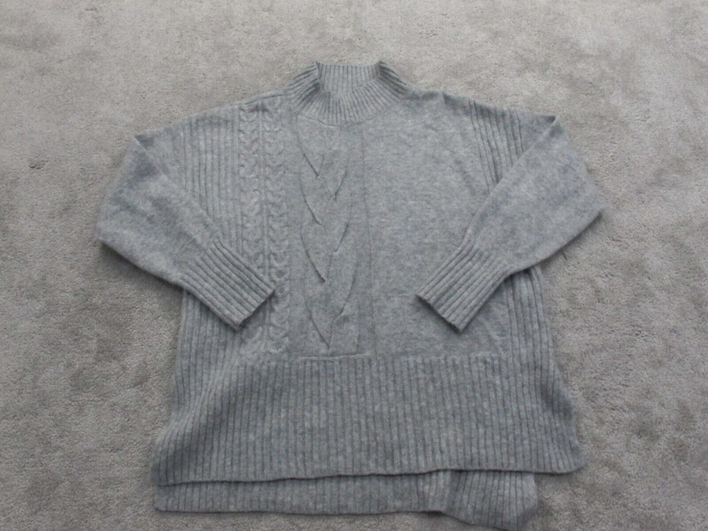Simply Vera Vera Wang Womens Pullover Sweater Knitted Long Sleeves Gray Size M