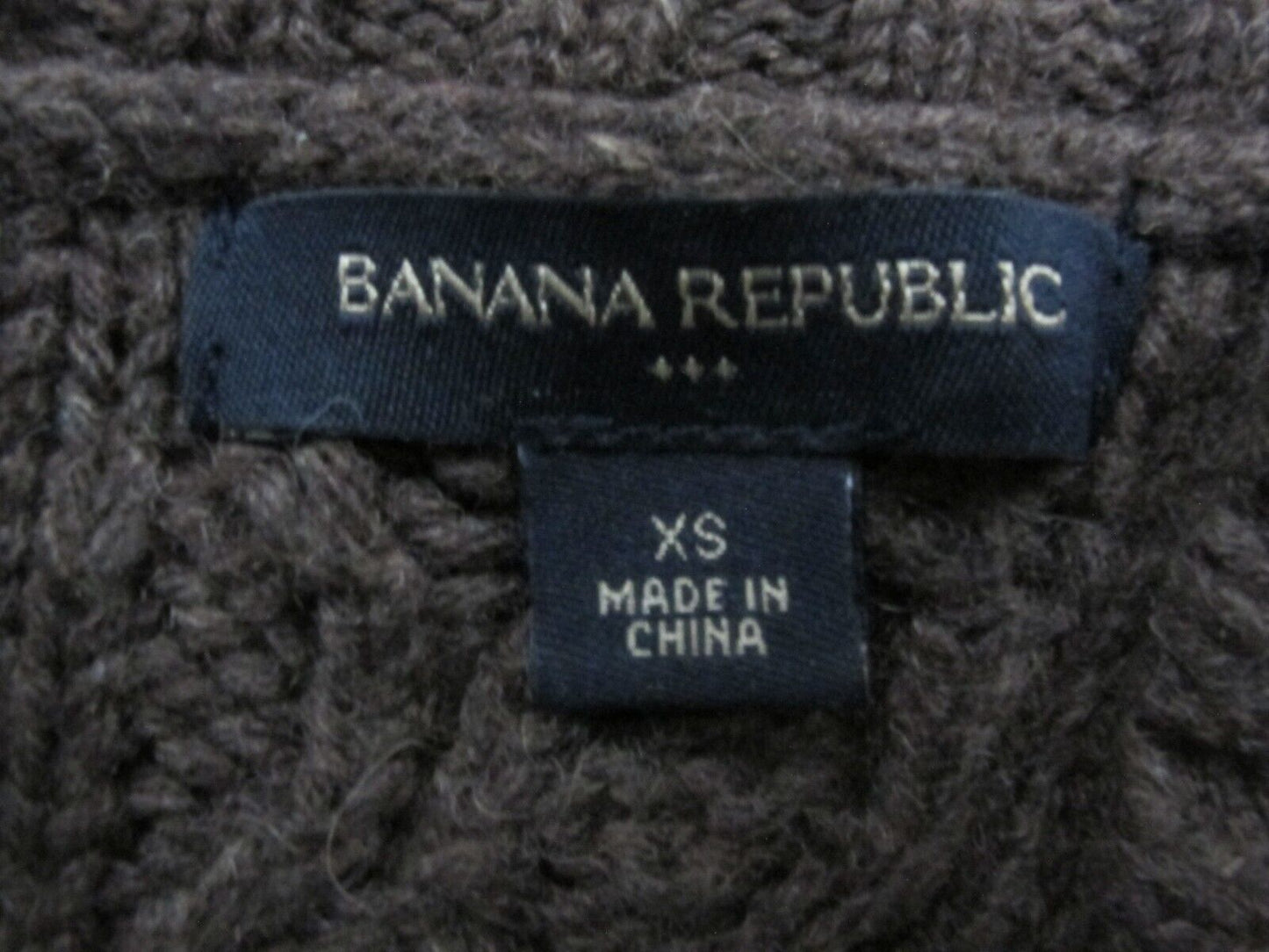 Banana Republic Womens Cardigan Sweater 3/4 Sleeves Open Front Brown Size XS