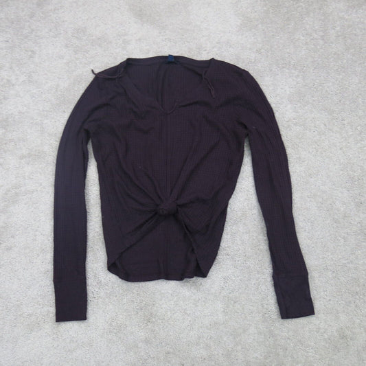 Aeropostale Womens Pullover Sweater Long Sleeves Front Knot Maroon Size X Large