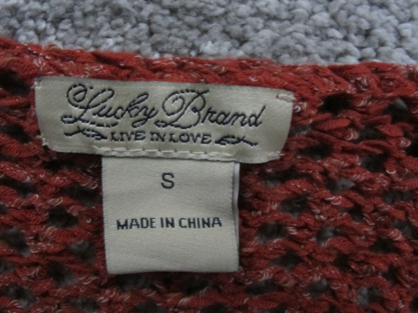 Lucky Brand Womens Pullover Sweater Knitted Long Sleeves Dark Orange Size Small