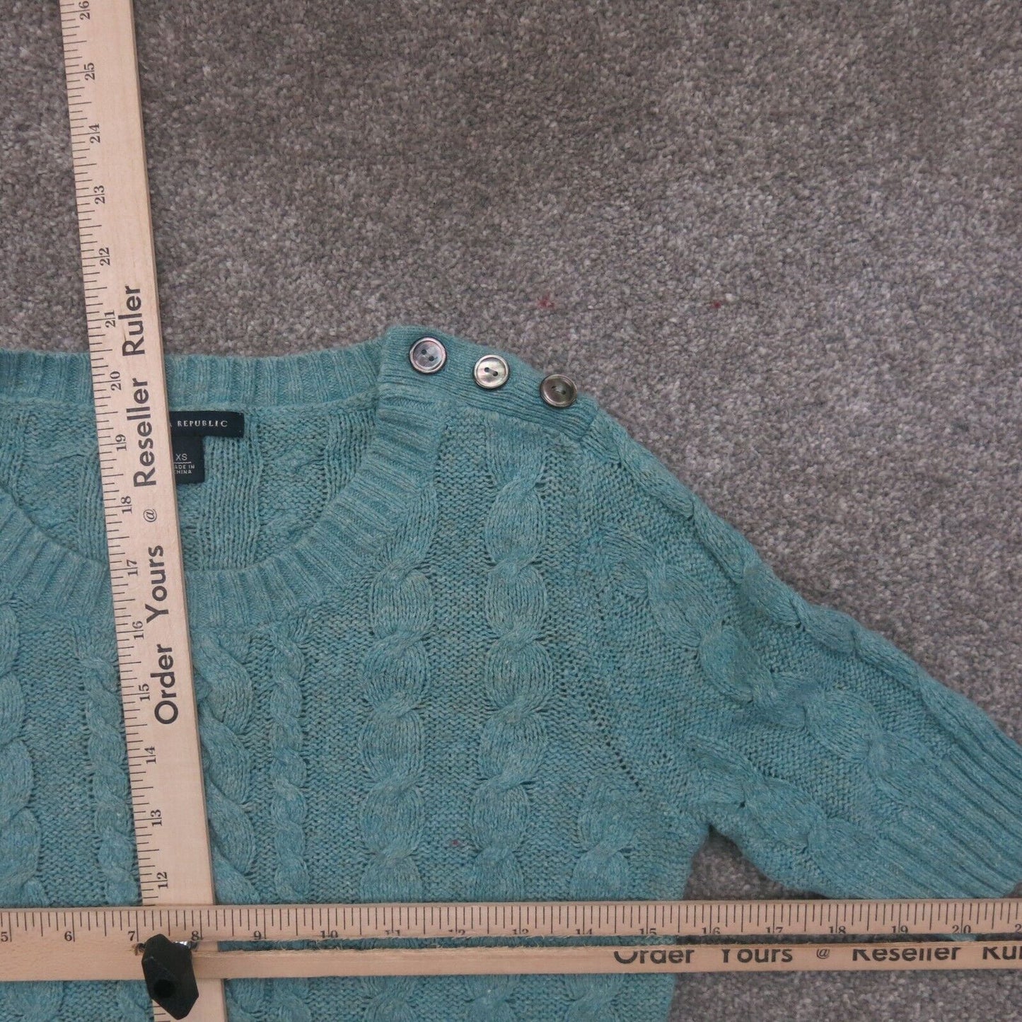 Banana Republic Womens Pullover Sweater Knitted Half Sleeves Light Blue Size XS