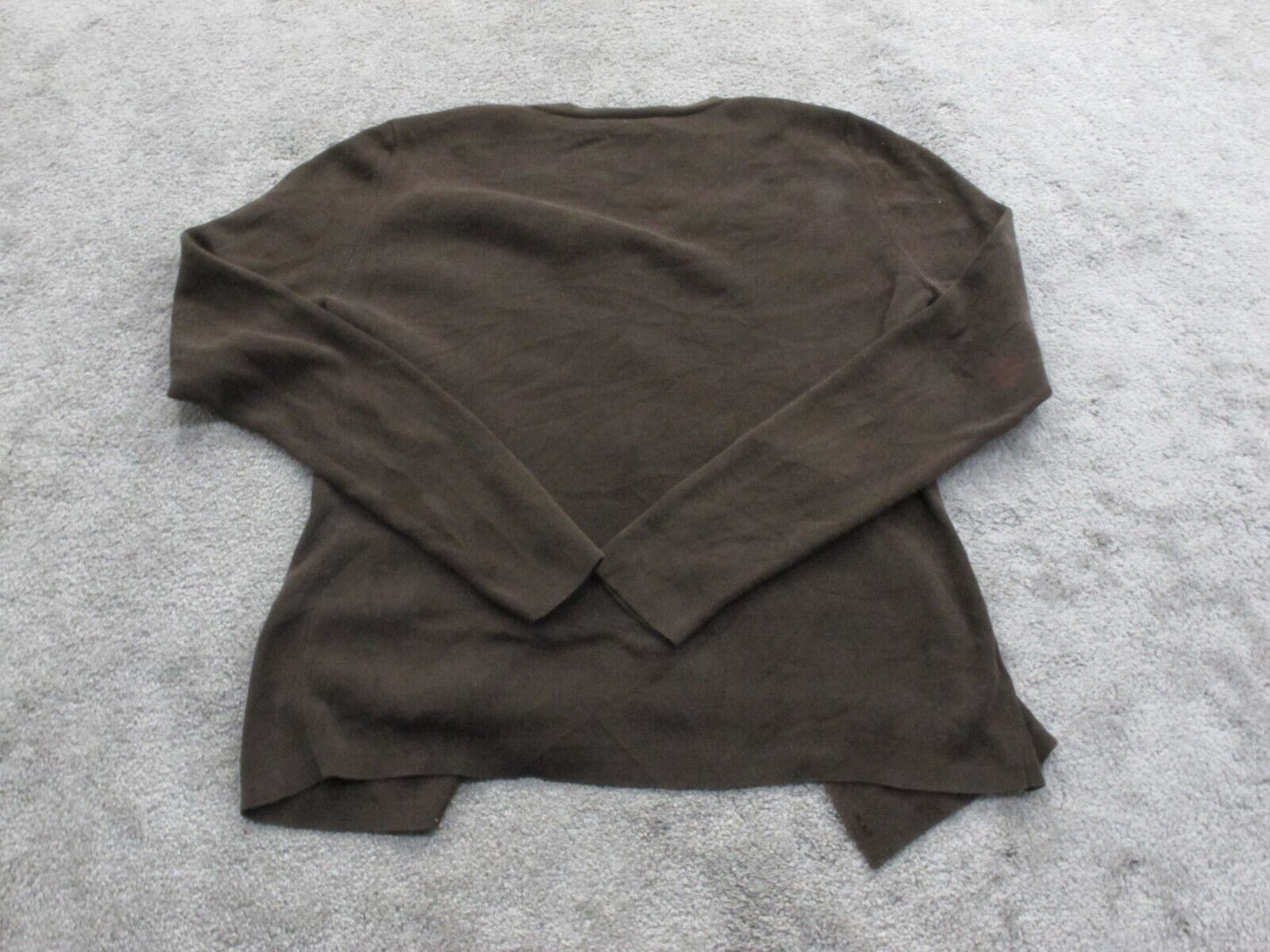 Ann Taylor Womens Cardigan Sweater Front Button Long Sleeves Dark Brown SZ Small