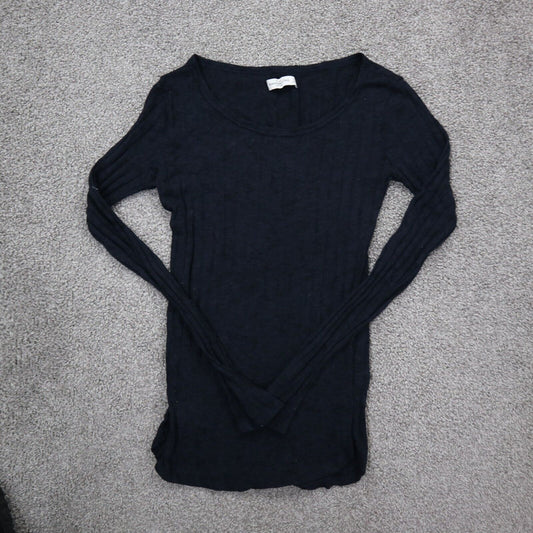 Abercrombie & Fitch Women Pullover Sweater Knitted Long Sleeves Black SZ X Small