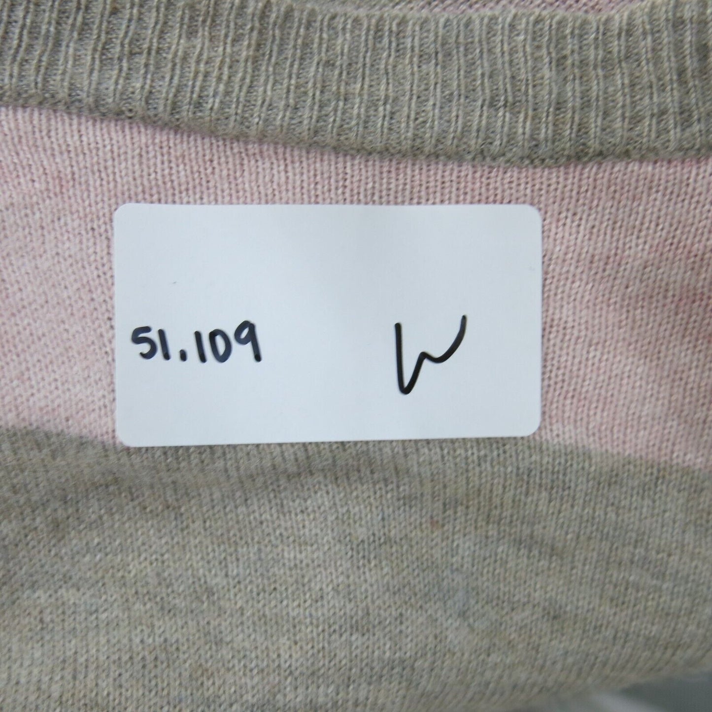 Mossimo Womens Pullover Sweater Knitted Long Sleeve Striped Gray Pink Size Large