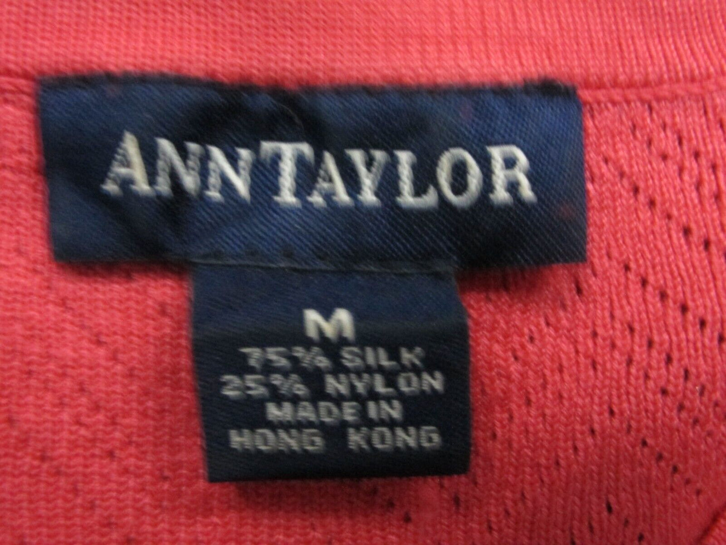 Ann Taylor Womens Knitted Pullover Sweater Sleeveless Crew Neck Red Size Medium