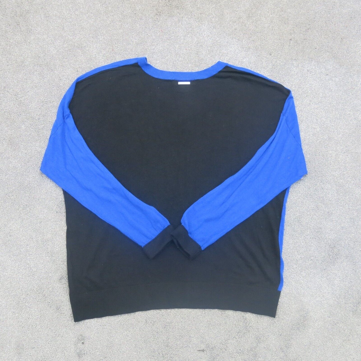Michael Kors Men Pullover Sweater Knitted Long Sleeves V Neck Blue Black Size 2X