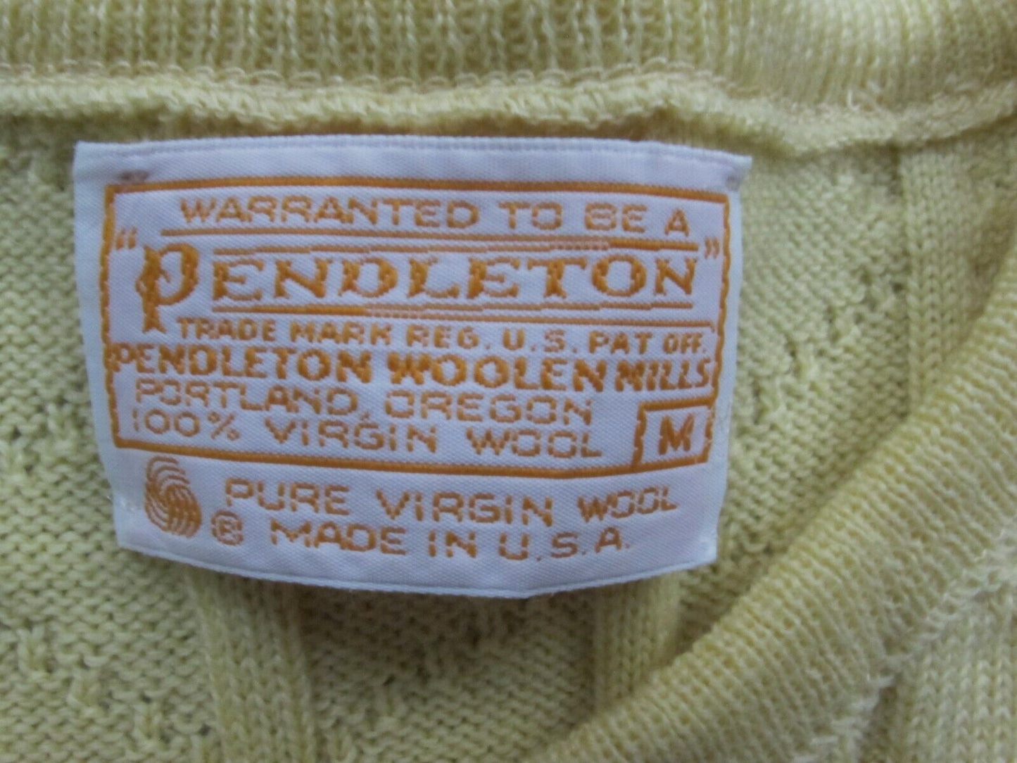 PENDLETON Womens Pullover Sweater Crew Neck Sleeveless 100% Virgin Wool Beige M