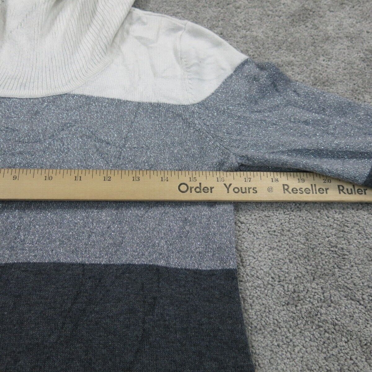 White House Black Market Women Pullover Sweater High Neck Gray Black Size Small