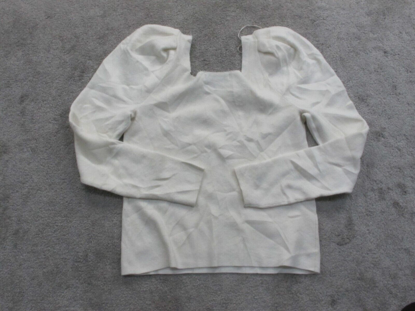 Banana Republic Womens Crop Sweater Pullover Knitted Long Sleeves White Size M
