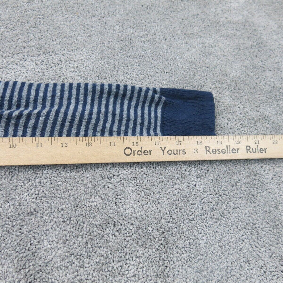 Nautica Womens Pullover Sweater Striped Long Sleeve Round Neck Gray Blue SZ S