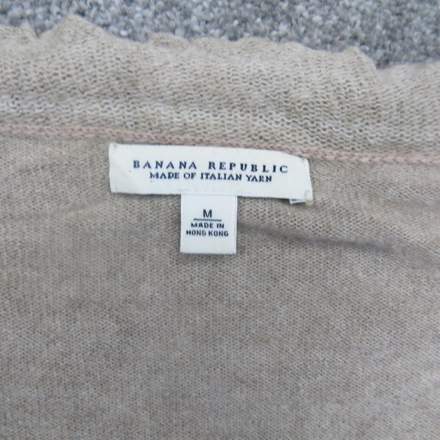 Banana Republic Womens Pullover Knitted Long Sleeves V Neck Beige Size Medium