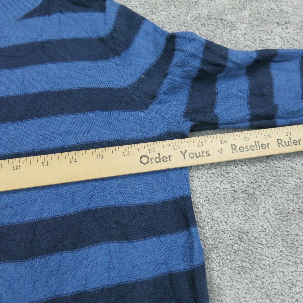 Ann Taylor Women Pullover Knitted Sweater Striped Long Sleeves Blue Size X Small