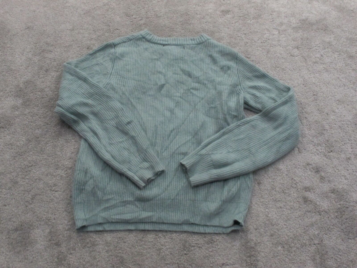 Forever 21 Women Pullover Sweater Knitted Long Sleeve Crew Neck Light Blue SZ M