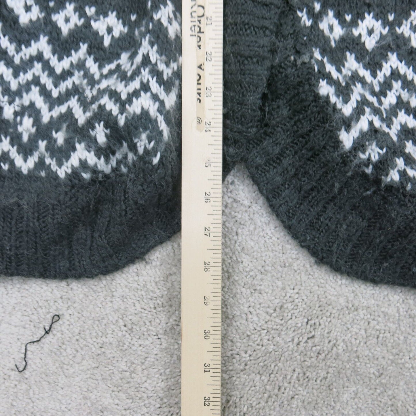 Aeropostale Womens Cardigan Sweater Hooded Long Sleeve Black White Size X Large
