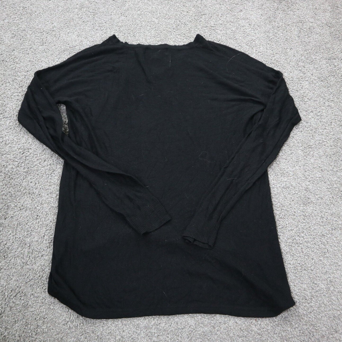 Mossimo Womens Pullover Sweater Knitted Long Sleeves V Neck Black Size Small