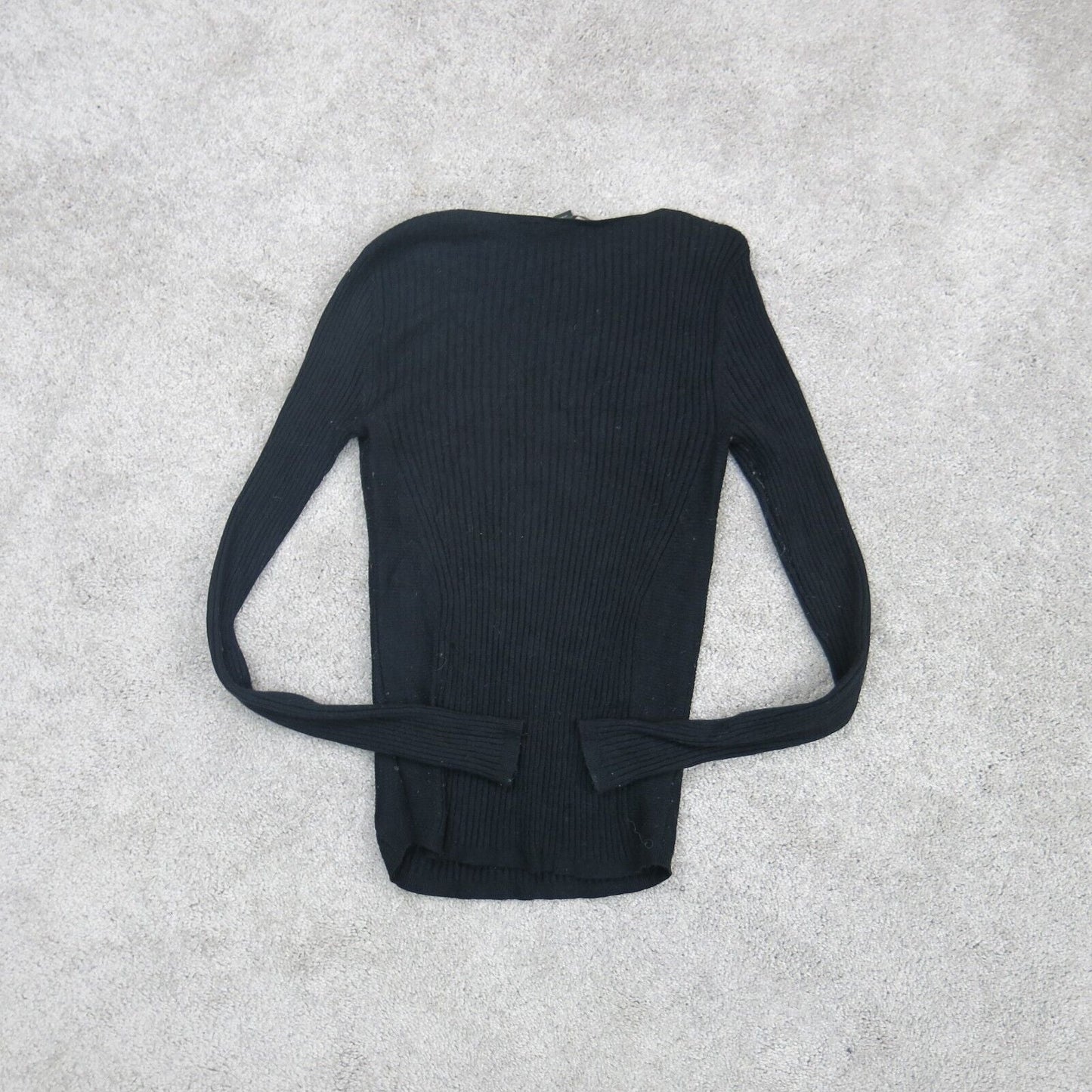 Ann Taylor Womens Sweater Knitted Pullover Long Sleeves Crew Neck Black Size XS