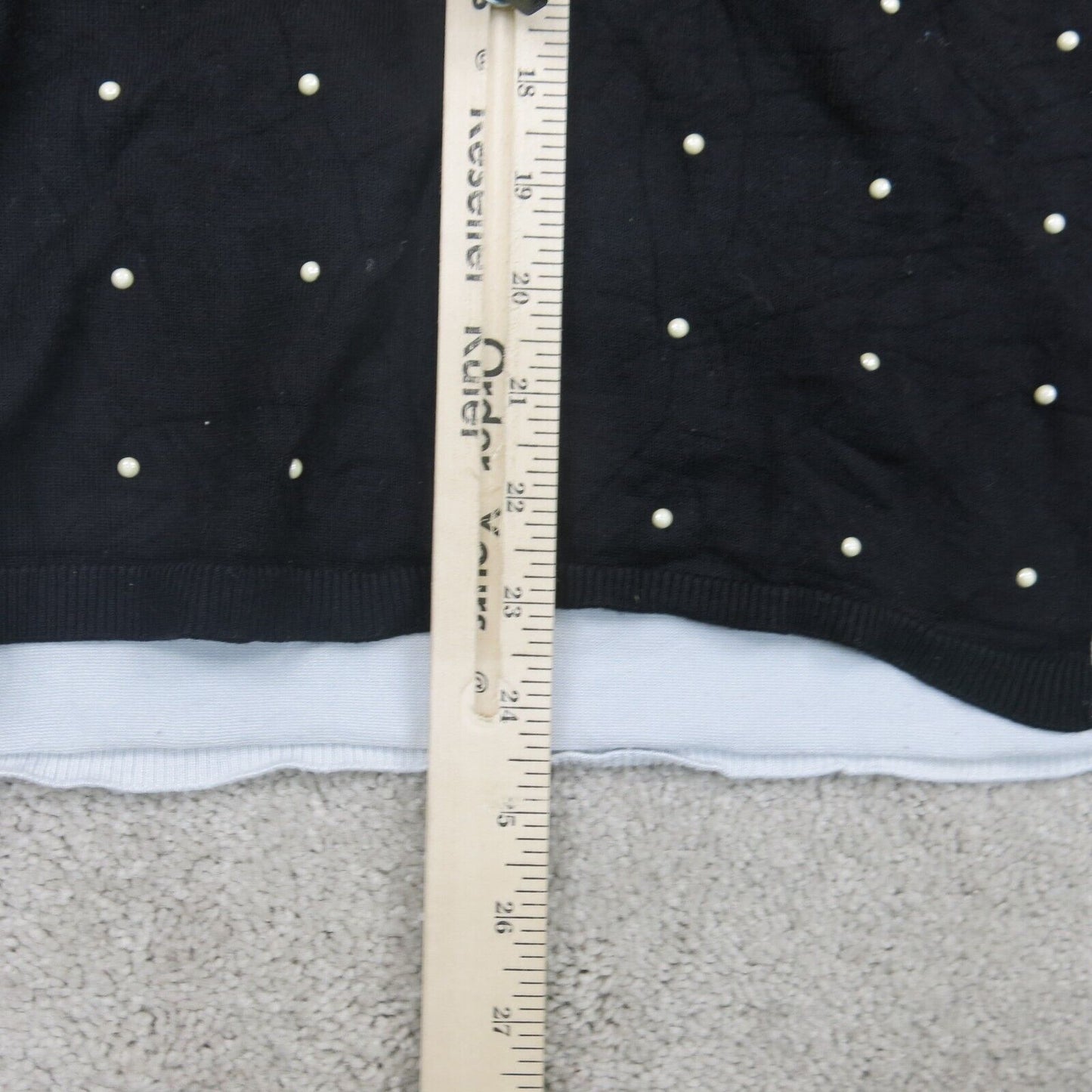 White House Black Market Womens Sweater Striped Polka Dot Black White Size XS