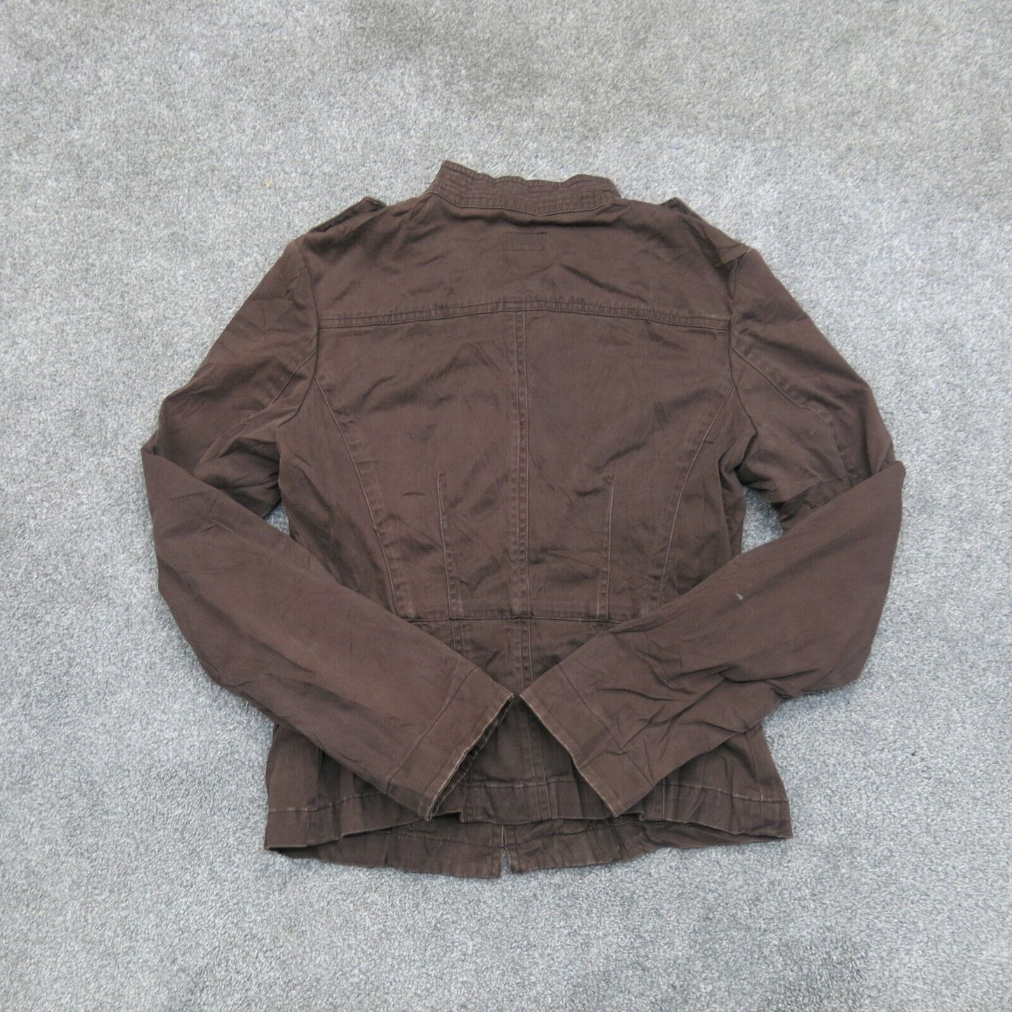 Mossimo Womens Shirt Jacket Button Up Long Sleeves Chest Pockets Brown SZ Small