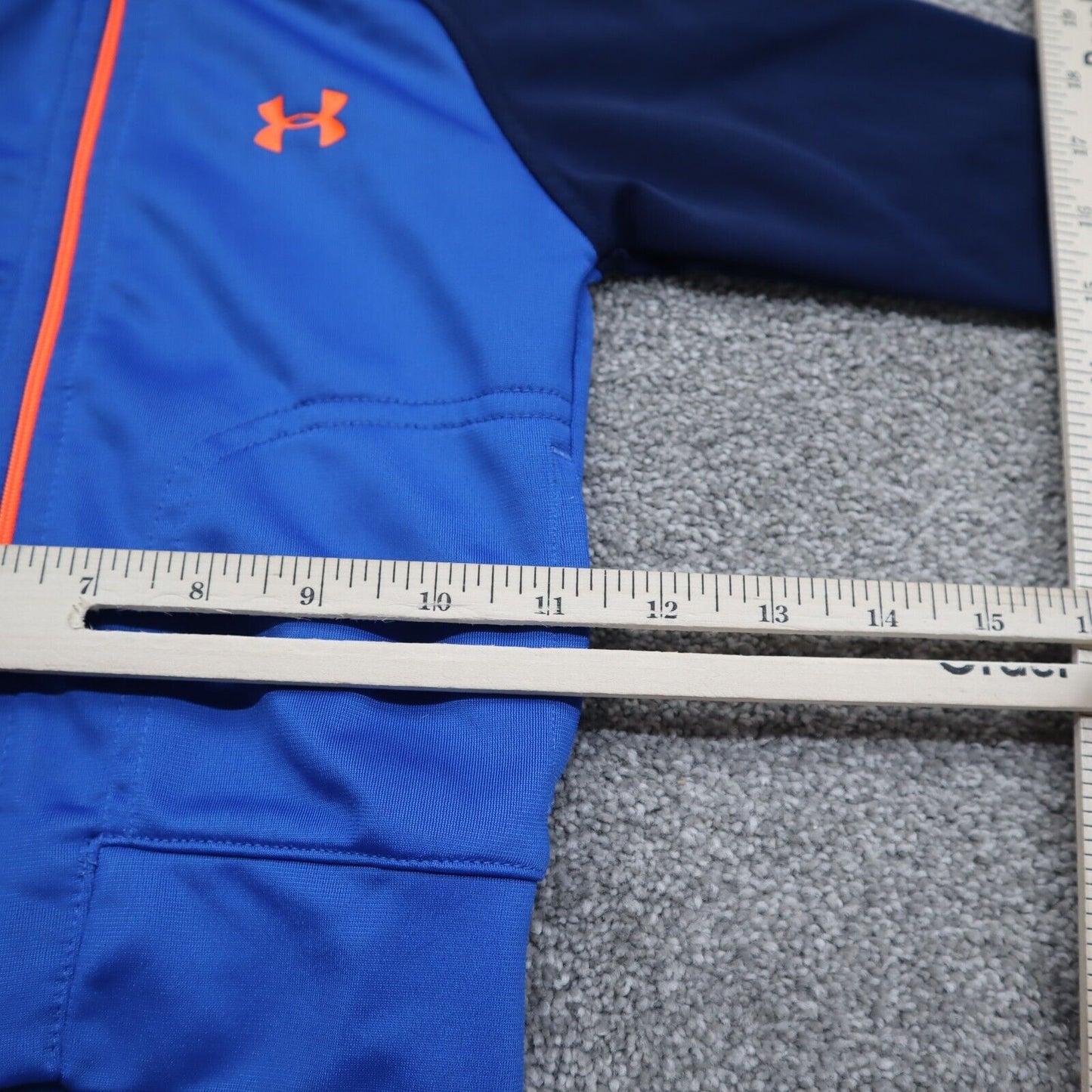 Under Armour Jacket Boys 18M Blue Navy Full Zip Up Long Sleeve Pockets Mock Neck