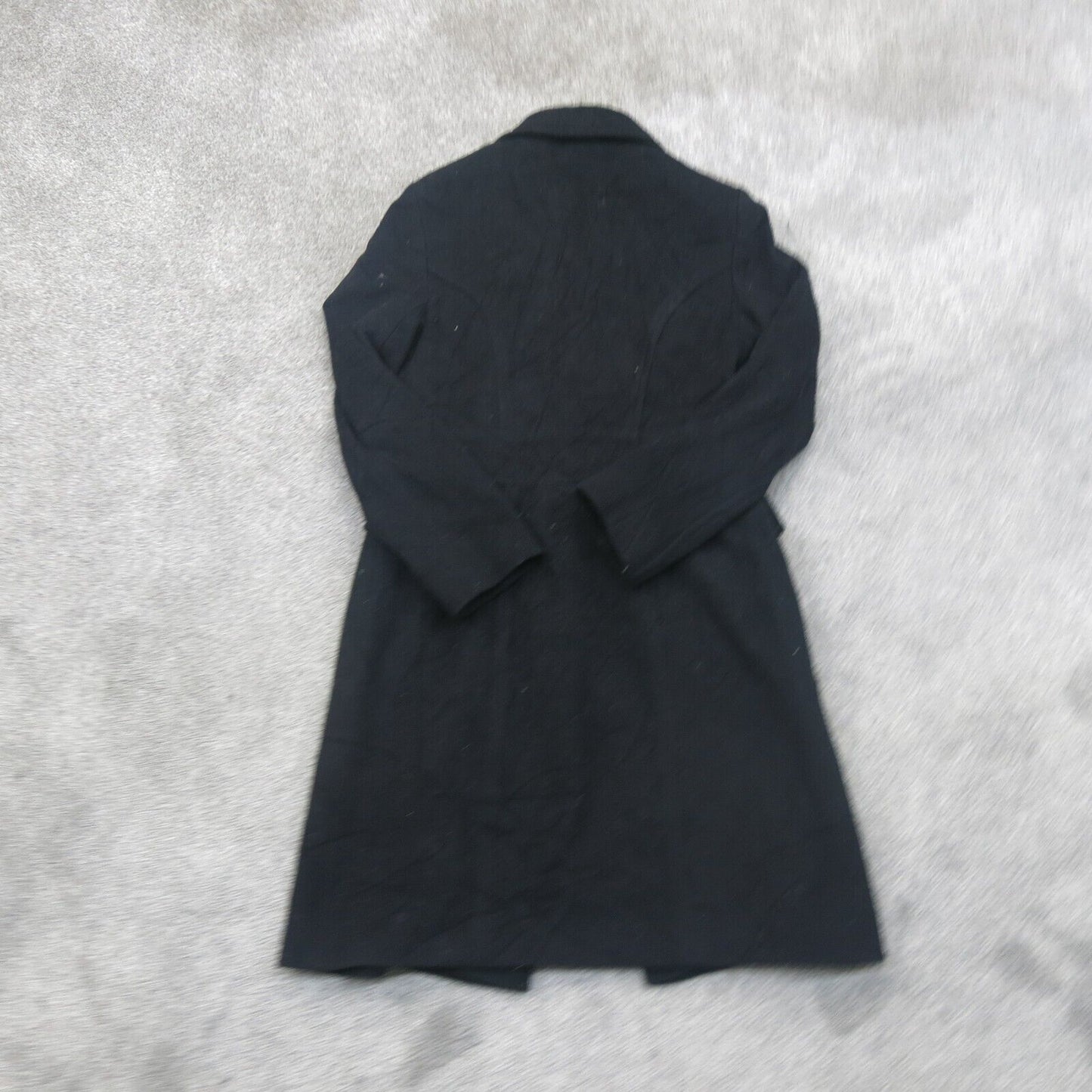 DKNY Womens Trench Coat Long Sleeves Front Button Pockets Black Size 8