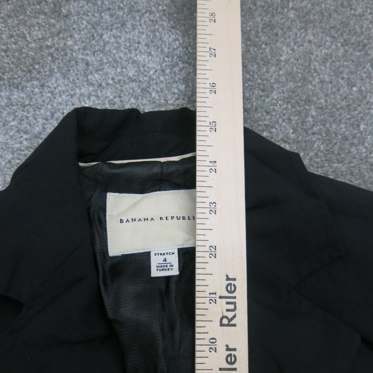 Banana Republic Womens Blazer Coat Long Sleeves Single Breasted Black Size 4