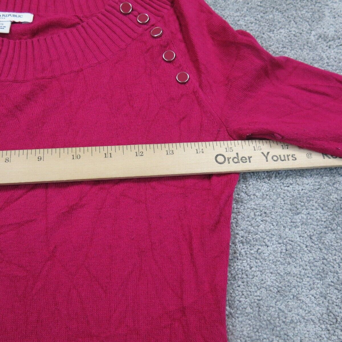 Banana Republic Womens Pullover Knitted Sweater Round Neck Red Size X Small