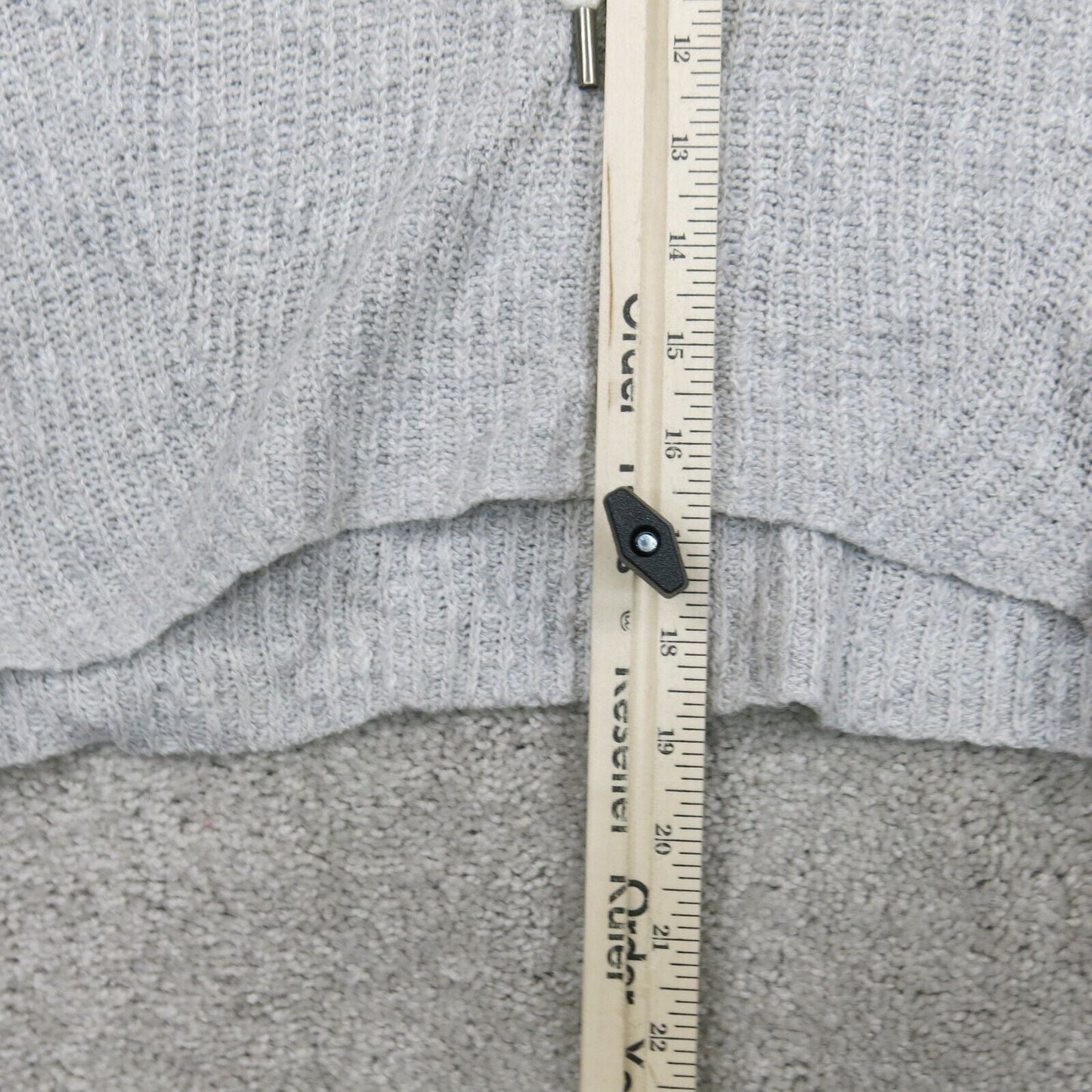 American Eagle Womens Cropped Sweater Hooded Long Sleeves Light Gray Size XXS