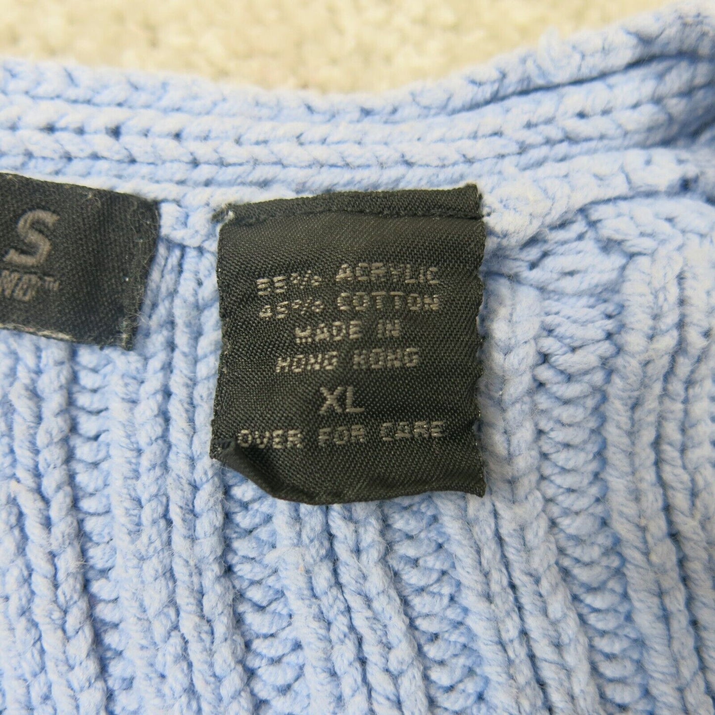 Express Womens Pullover Sweater Knitted Long Sleeves V Neck Blue Size X Large