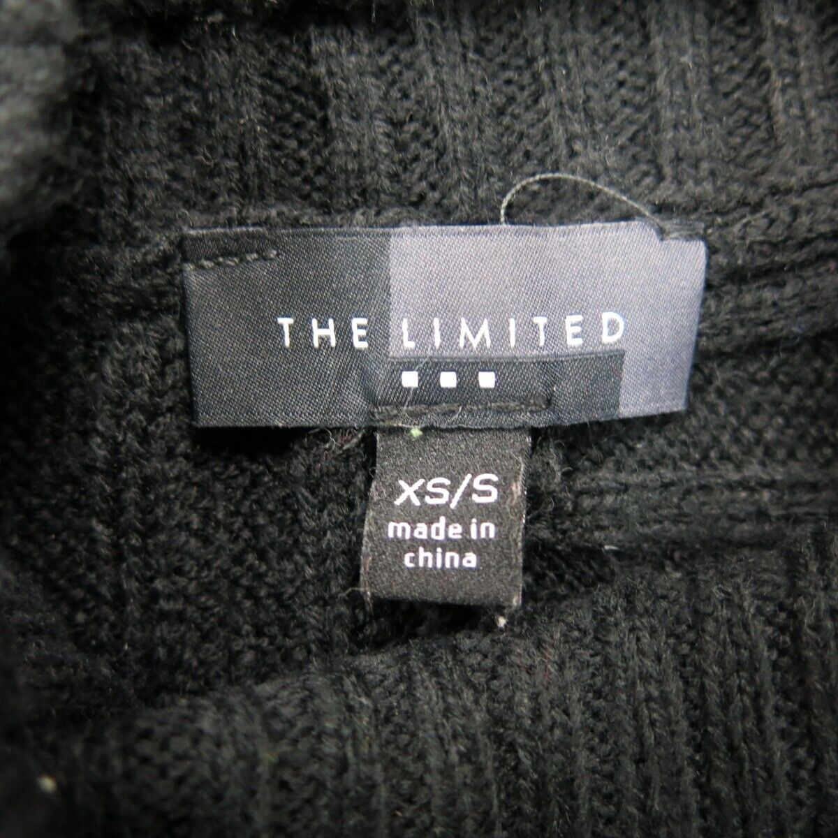 The Limited Womens Knitted Poncho Top High Neck Raw Hem Black Size X Small