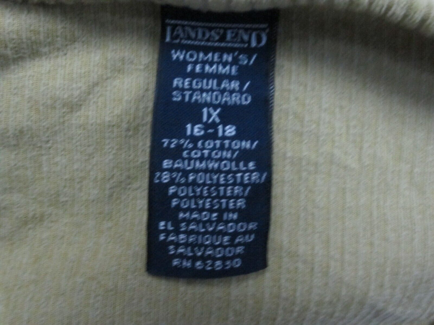 Lands End Womens Pullover Knit Sweater Round Neck Long Sleeves Green Size 1X