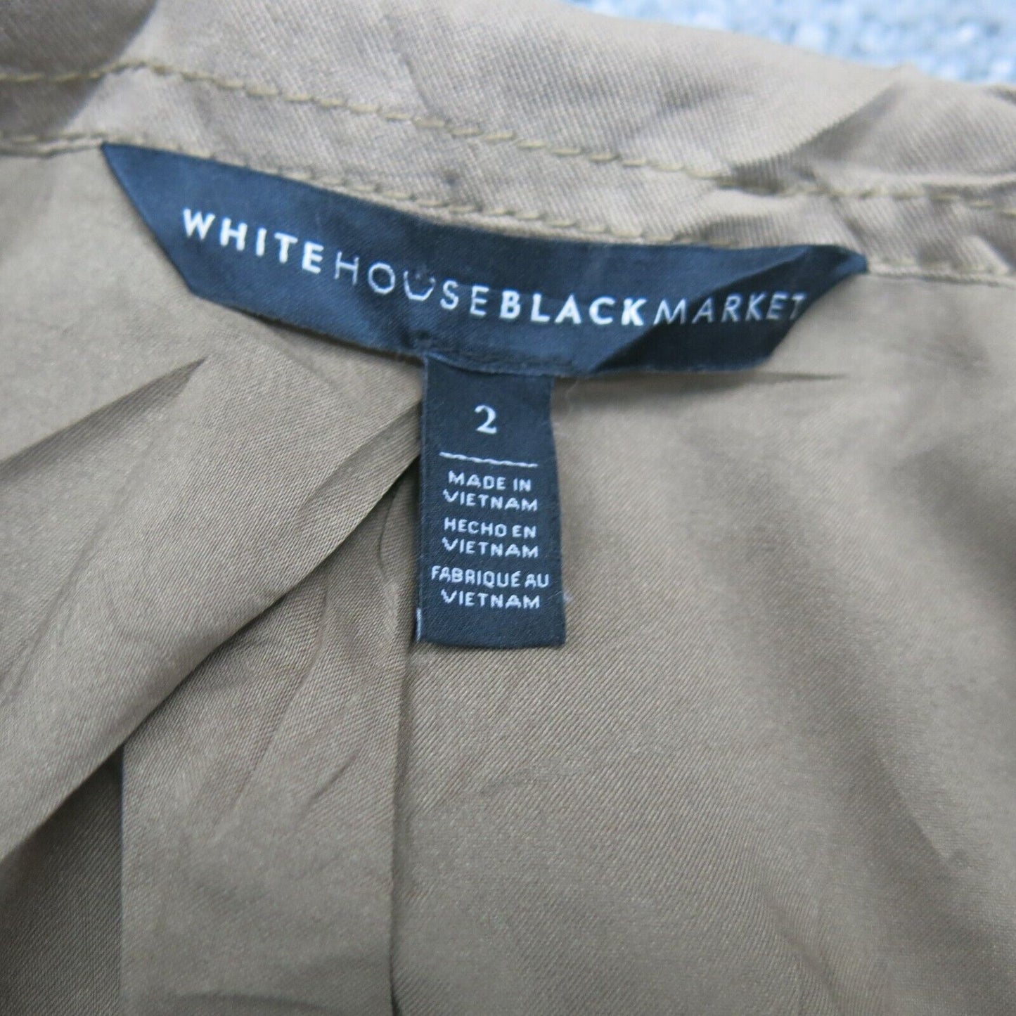 White House Black Market Women Blazer Coat Single Breasted Half Sleeve Brown 2