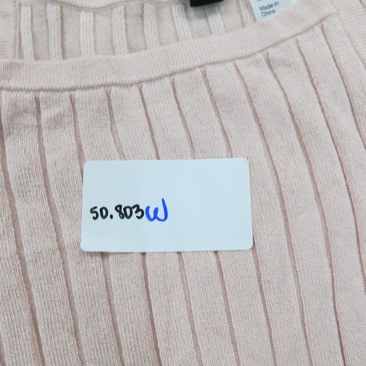 H&M Womens Pullover Knitted Sweater Sleeveless Square Neck Light Pink Sz Medium