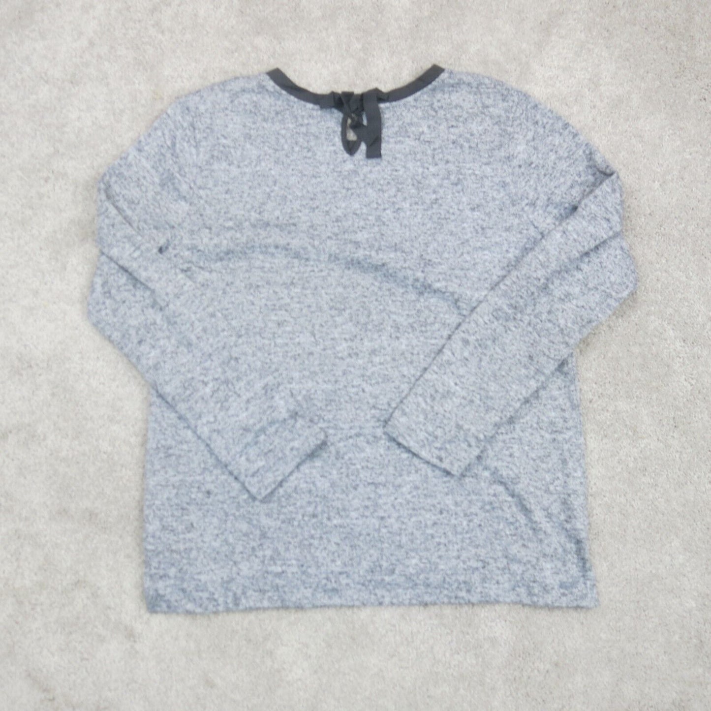 St Johns Bay Womens Sweater Knitted Long Sleeve Embroidered Gray Size X Large