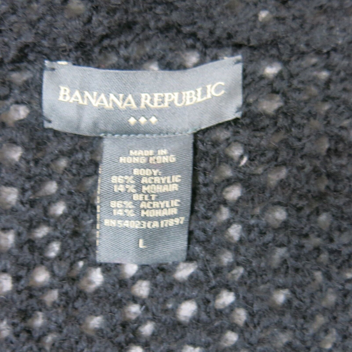 Banana Republic Womens Cardigan Sweater Open Front Long Sleeves Black Size Large
