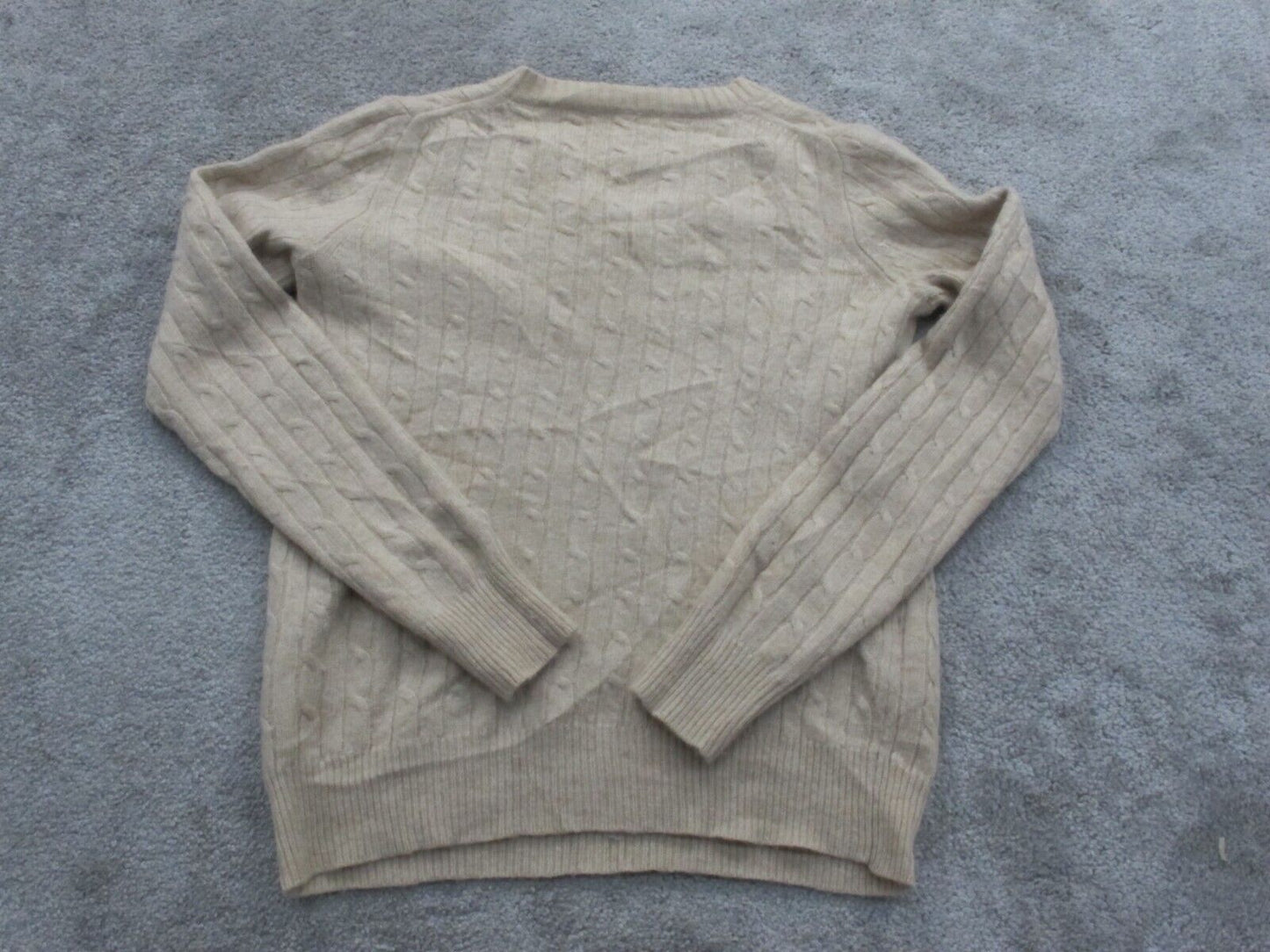 J. Crew Womens Pullover Sweater Knitted Long Sleeves V Neck Beige Size Small