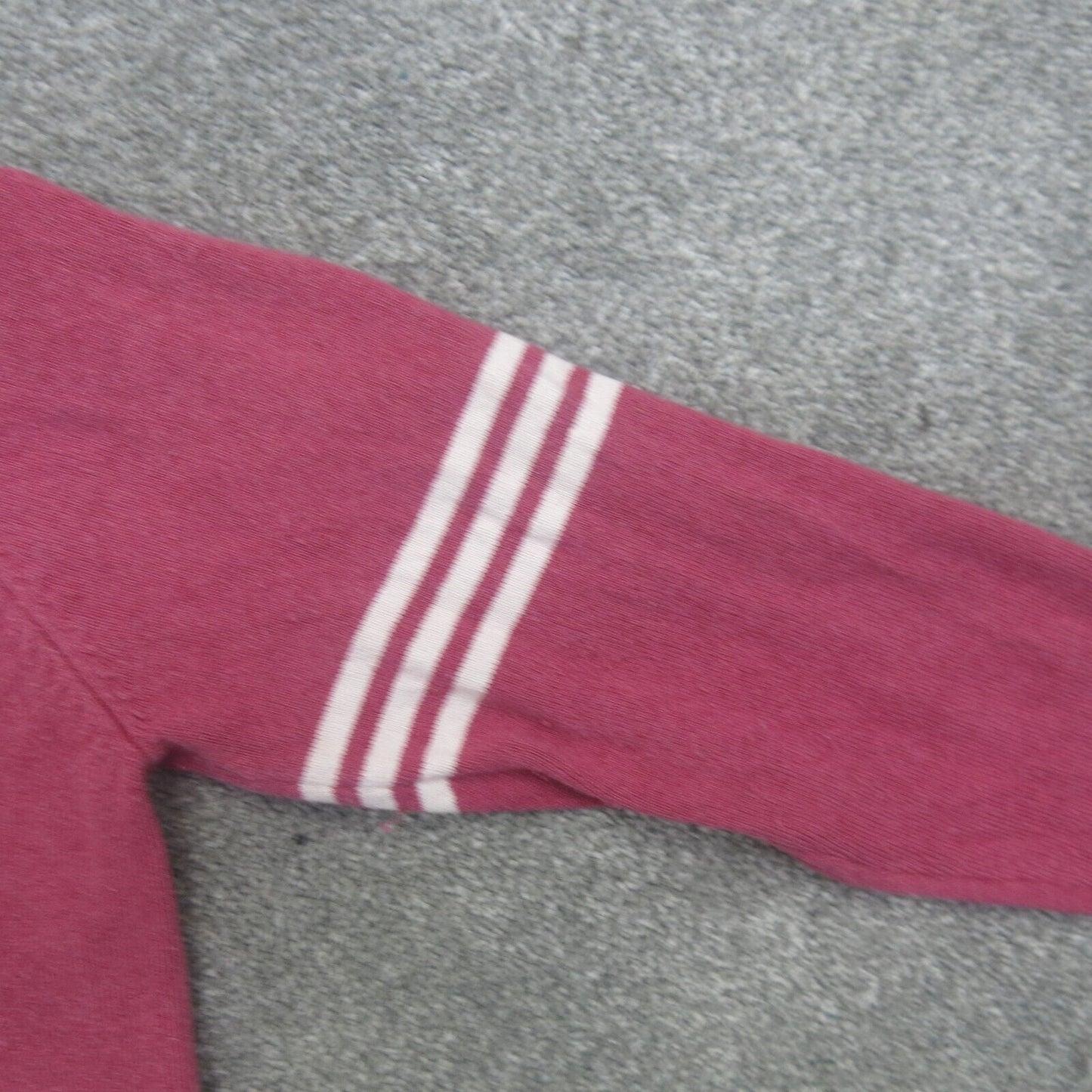 Adidas Womens Full Zip Up Sweater Long Sleeves 3 Striped Pink Size Medium