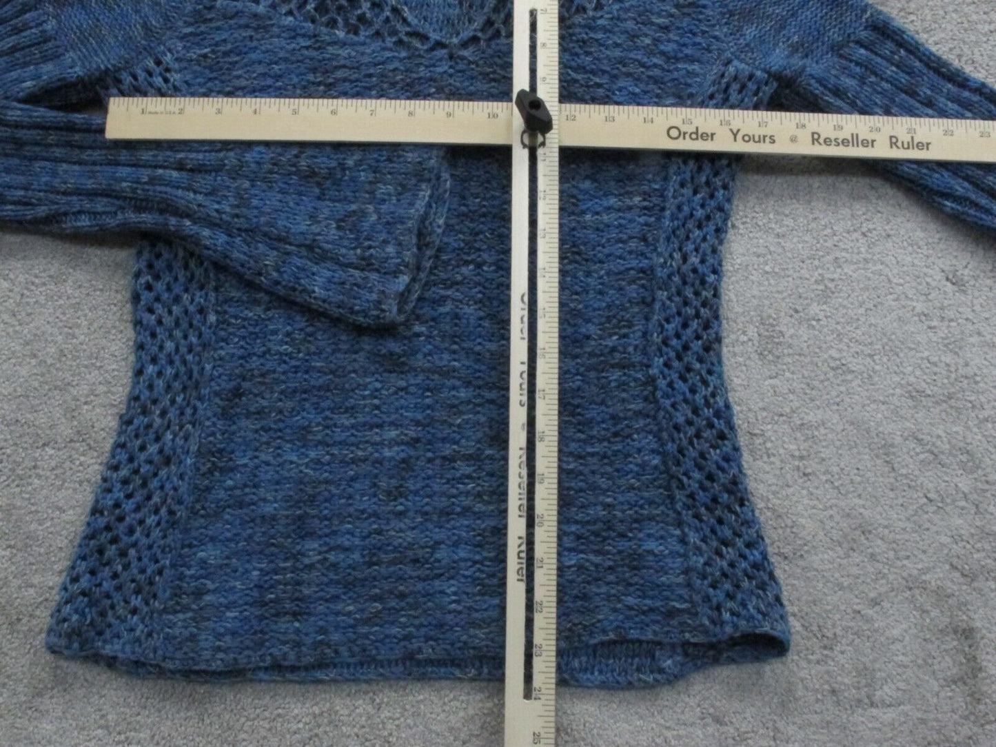 Express Womens Pullover Hooded Sweater Long Sleeve Cotton Navy Blue Size Medium