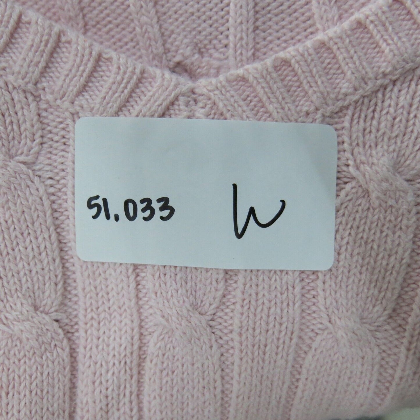 ST Johns Bay Womens Sweater Cable Knitted Pullover V Neck Light Pink Size Medium