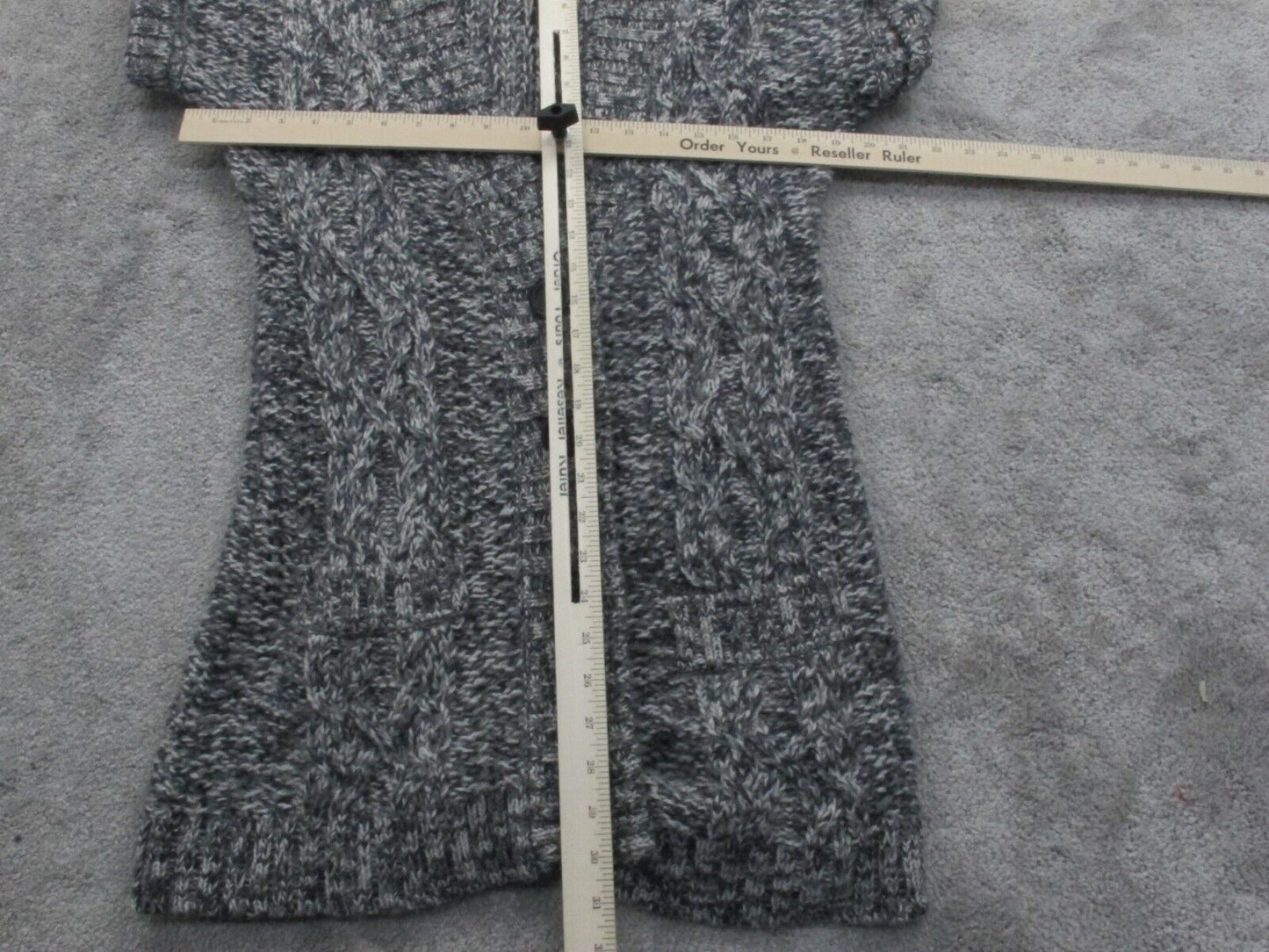 Express Womens Cardigan Sweater Front Button Front Button Cap Sleeves Gray SZ M