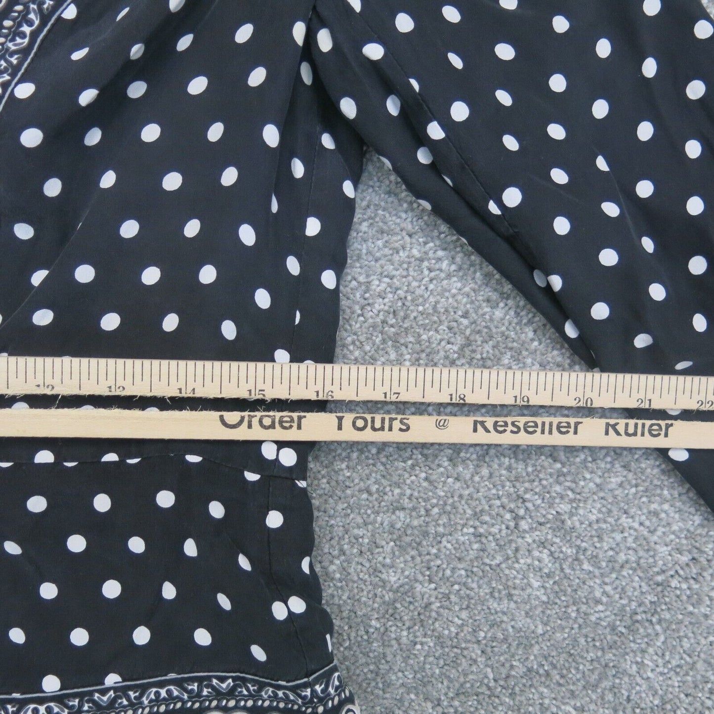 White House Black Market Womens Blazer Jacket Polka Dot Long Sleeves Black SZ 8